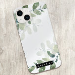 Eucalyptus Greenery Personalised Name Case-Mate iPhone 14 Case<br><div class="desc">Personalise this watercolor eucalyptus greenery design with your name.</div>