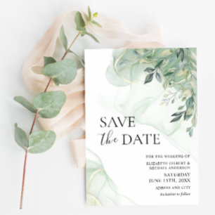 Eucalyptus Greenery Photo Save the Date Invitation