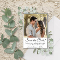 Eucalyptus & Greenery Photo Wedding Save the Date