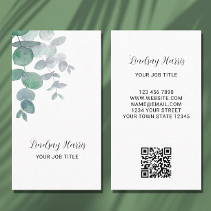 Eucalyptus Greenery QR Code Business Card