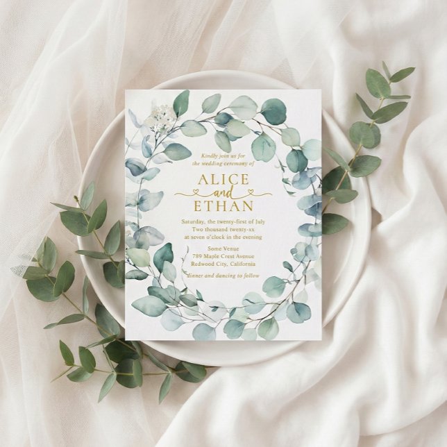 Eucalyptus Greenery QR Code Photo Wedding Flyer (Creator Uploaded)