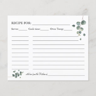 Eucalyptus greenery Recipe card