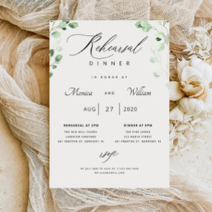 Eucalyptus Greenery Rehearsal Dinner Invitation