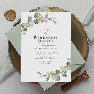 eucalyptus greenery rehearsal dinner invitation