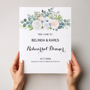 Eucalyptus Greenery Rehearsal dinner Welcome Poster
