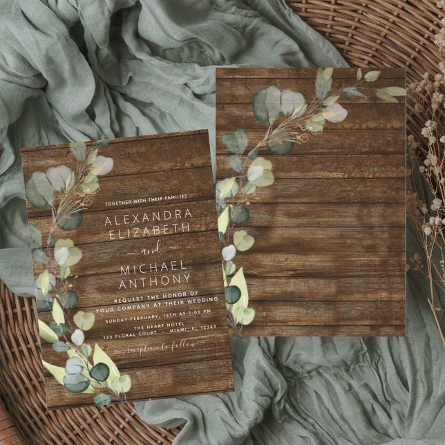 Eucalyptus Greenery Rustic Country Wedding Invitation (Creator Uploaded)