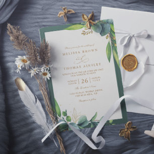 Eucalyptus Greenery Rustic Elegant QR Code Wedding Invitation