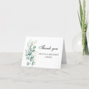 Eucalyptus Greenery Rustic Wedding Thank you Card