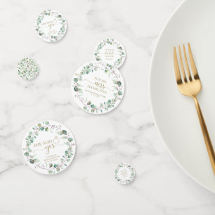 Eucalyptus Greenery Sage Bridal Shower Confetti