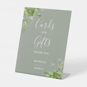 Eucalyptus Greenery Sage Green Cards And Gifts Pedestal Sign