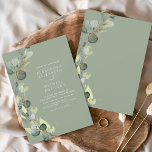 Eucalyptus Greenery Sage Green Elegant Wedding Invitation<br><div class="desc">Eucalyptus Greenery Succulent Sage Green Watercolor Spring Wedding Invitations on White background - includes beautiful and elegant script typography with modern botanical leaves and greenery for the special Wedding day celebration.</div>