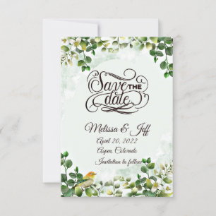 Eucalyptus greenery save the date invitation
