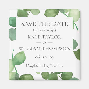Eucalyptus Greenery Save the Date Magnet