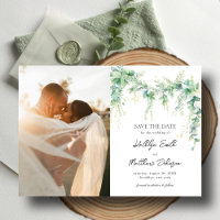 Eucalyptus Greenery Script Modern Save The Date