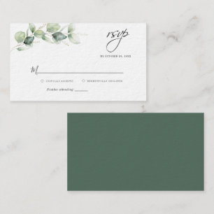 Eucalyptus Greenery Script Wedding RSVP Card