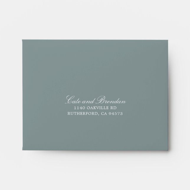 Eucalyptus Greenery Self Addressed Wedding RSVP Envelope (Front)