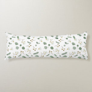 Eucalyptus Greenery Silver Dollar Gum Blossoms  Body Cushion