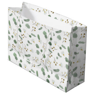 Eucalyptus Greenery Silver Dollar Gum Blossoms Large Gift Bag
