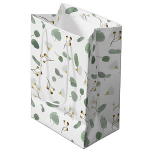 Eucalyptus Greenery Silver Dollar Gum Blossoms Medium Gift Bag