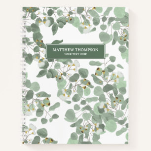 Eucalyptus Greenery Silver Dollar Gum Blossoms Notebook