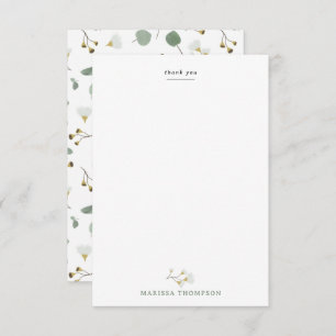 Eucalyptus Greenery Silver Dollar Gum Blossoms  Thank You Card