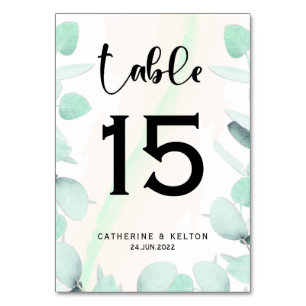 Eucalyptus Greenery Simple and Modern Table Number