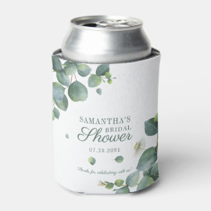 Eucalyptus Greenery Succulent Bridal Shower Can Cooler