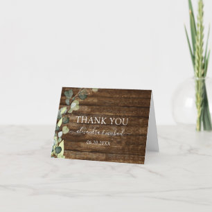Eucalyptus Greenery Succulent Elegant Thank You Card