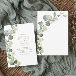 Eucalyptus Greenery Succulent Elegant Wedding Invitation<br><div class="desc">Eucalyptus Greenery Succulent Botanical Watercolor Spring Wedding Invitations on White background - includes beautiful and elegant script typography with modern botanical leaves and greenery for the special Wedding day celebration.</div>