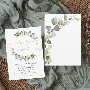 Eucalyptus Greenery Succulent Elegant Wedding Invitation