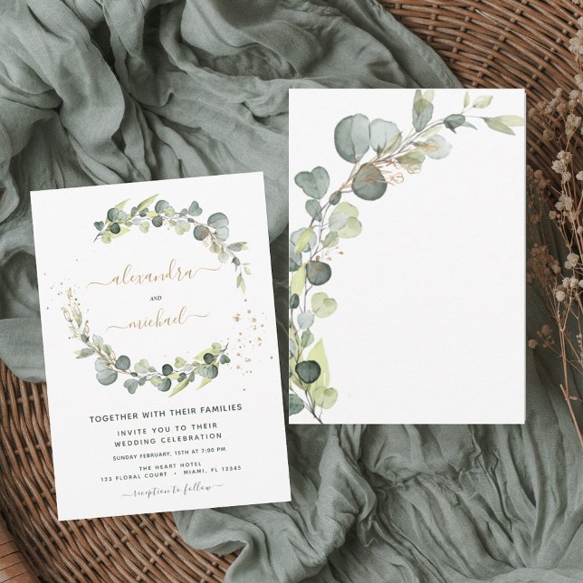 Eucalyptus Greenery Succulent Elegant Wedding Invitation (Creator Uploaded)