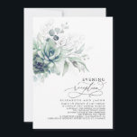 Eucalyptus Greenery Succulents Evening Reception I Invitation<br><div class="desc">Romantic elegant and unique silver greenery and succulents evening reception wedding invitations</div>