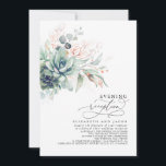 Eucalyptus Greenery Succulents Evening Reception I Invitation<br><div class="desc">Romantic elegant and unique rose gold greenery and succulents evening reception wedding invitations</div>