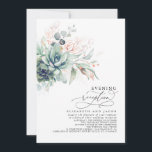 Eucalyptus Greenery Succulents Evening Reception I Invitation<br><div class="desc">Romantic elegant and unique rose gold greenery and succulents evening reception wedding invitations</div>