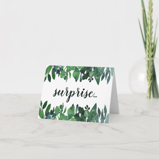 Eucalyptus Greenery Surprise Pregnancy Card (Front)