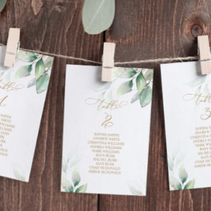 Eucalyptus Greenery Table Number 2 Seating Chart