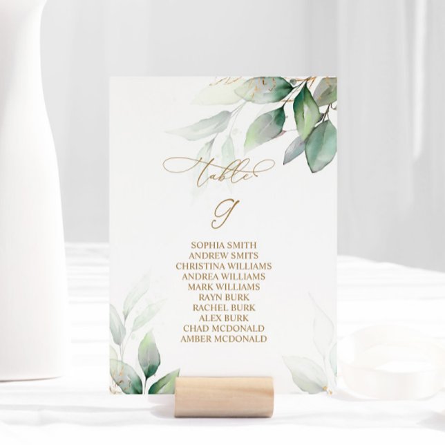 Eucalyptus Greenery Table Number 9 Seating Chart (Creator Uploaded)