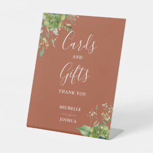 Eucalyptus Greenery Terracotta Cards And Gifts Pedestal Sign