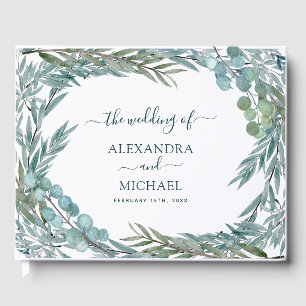 Eucalyptus Greenery Watercolor Botanical Wedding Guest Book