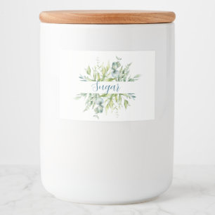 Eucalyptus greenery, watercolor leaves food label