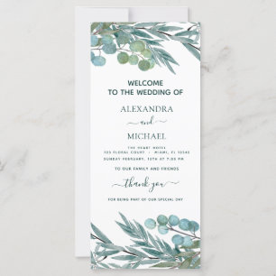 Eucalyptus Greenery Watercolor Program Card