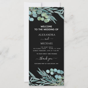 Eucalyptus Greenery Watercolor Program Card
