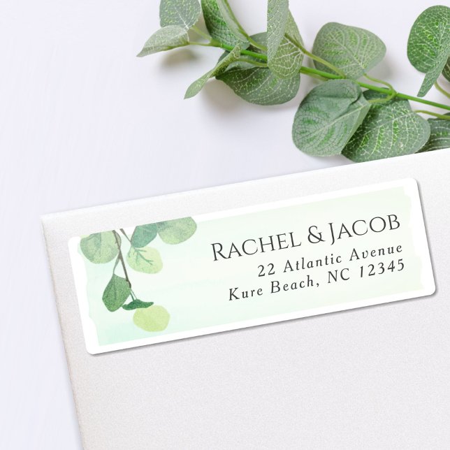 Eucalyptus Greenery Watercolor Wedding Address (Creator Uploaded)