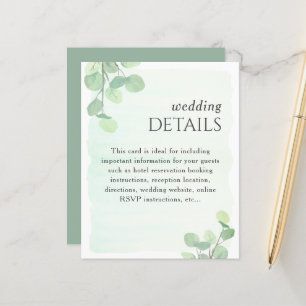 Eucalyptus Greenery Watercolor Wedding Details