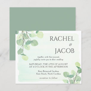Eucalyptus Greenery Watercolor Wedding Invitation