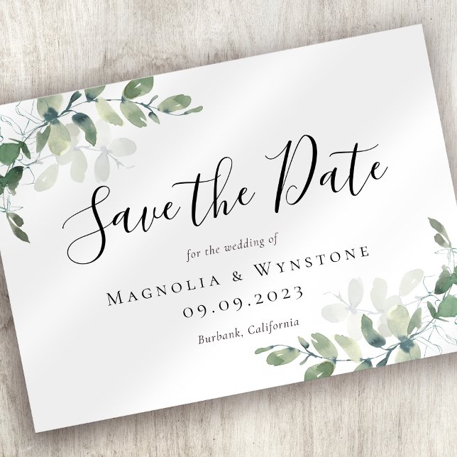 Eucalyptus Greenery Watercolor Wedding   Save The Date (Creator Uploaded)