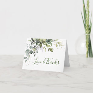Eucalyptus Greenery Watercolor Wedding Thank You Card