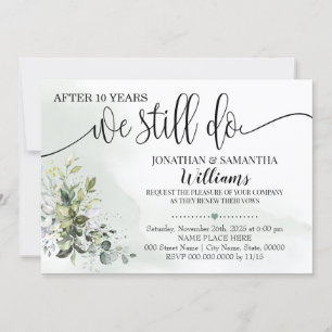 Eucalyptus greenery we still do anniversary invitation