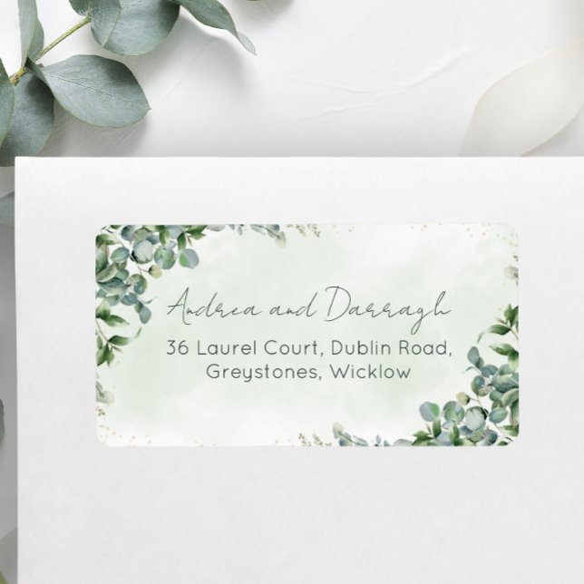 Eucalyptus Greenery Wedding Address Labels 1001 (Creator Uploaded)