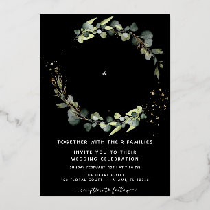 Eucalyptus Greenery Wedding Black Background